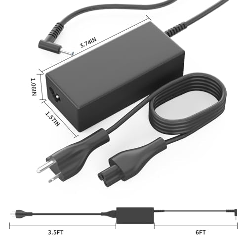 45W 19.5V 2.31A 741727-001 Laptop Charger Compatible with HP is 13252 213349-009 Pavilion 15 Notebook 740015-003 741553-850 HSTNN-DA40 TPN-LA15 Blue Tip Smart AC Power Adapter