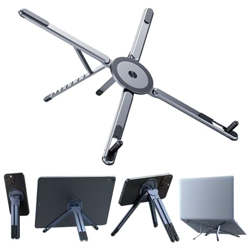 Adjustable Laptop Stand for Desk,Portable Metal Laptop Riser,Ergonomic Foldable Computer Stand,Lightweight Easy Storage,Collaborative Work,Compatible with MacBook/Dell/HP/Lenovo/Laptops up to17 inches