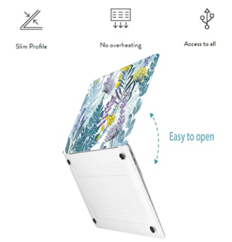 LanBaiLan Laptop Plastic Hard Shell Protective Case, Compatible for New MacBook Air 13 inch 2020 2019 2018 Release A2337 M1 A2179 A1932 Retina Display with Touch ID & Keyboard Cover, Artsy Flower - color: Artsy Flower