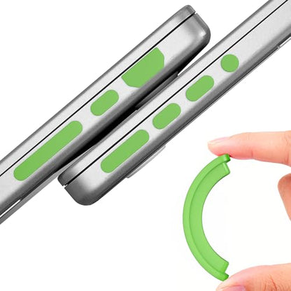 ProElife 7 Pcs Anti Dust Dirt Plug Cups Set for MacBook Neo, Green | Durable & Reusable Silicone Laptop Accessories, Custom Fit Design, Easy to Clean Non-Slip Stuff for Macbook USB-C & Headphone - color: Green