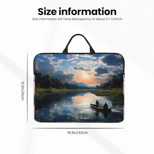 14 inch Laptop Sleeve with Handle Shockproof Laptop Bag Waterproof Computer Cover Bag Fishing Scenic Briefcase