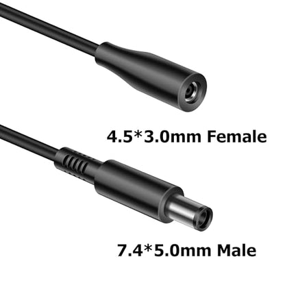 YAODHAOD DC 7.4mm x 5.0mm Adapter Converter Cable Compatible with Dell HP Laptops DC 4.5x3.0mm Female to 7.4x5.0mm Male Dedicated Converter Power Cord （2PCS）