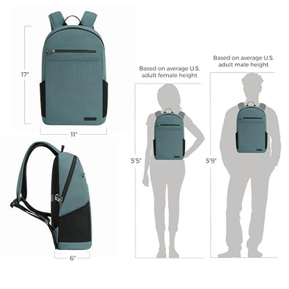 Travelon Anti-Theft Metro Backpack with RFID blocking pouch/NEW HARDWARE - color: Slate Blue/New Hardware