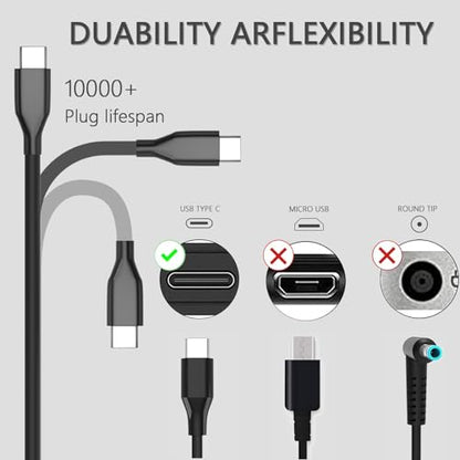 GKLSPL 65W USB C Laptop Charger,USB Type C Power Adapter for All | Compatible with HP Chromebook Lenovo Dell Acer Asus Samsung Type C Laptop Charger,GKLSPL Laptop Charger