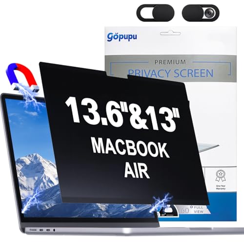 Magnetic Privacy Screen Protector Macbook Air 13.6/13 Inch 2022-2026 M2-M5 | Removable Mac Air 13.6/13 Inch A3113 A2681 A3240 A3449 Privacy Screen Protector Camera Cover Anti Spy Blue Light Glare - size: Camera Cover MacAir13.6