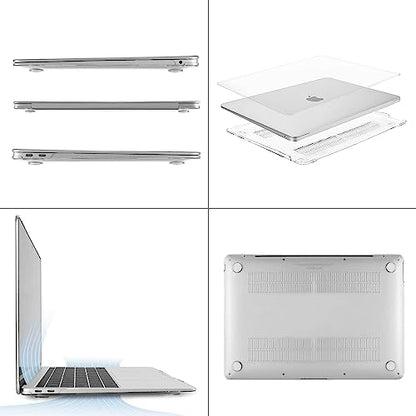MOSISO Compatible with MacBook Air 13 inch Case M1 2022-2018 | Touch ID Plastic Hard Shell Cover Compatible with MacBook Air 13.3 inch Case, A2337 M1 A2179 A1932, Transparent - color: Transparent