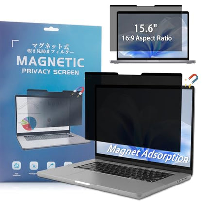Magnetic Privacy Screen 15.6" 16:9 for Laptops - 2-Sided Removable Anti-Peeping/Anti-Glare, Blue Light Block, UV Protect, Reduce Strain, Fits Chromebook/Lenovo/HP/Dell/Acer/ASUS/XPS - size: 15.6inch 16:9