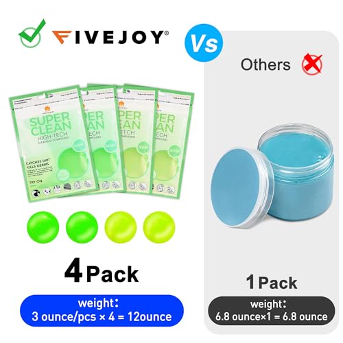 Car Cleaning Gels, 4-Pack Universal Auto Detailing Tools Car Interior Cleaner Putty, Dust Cleaning Mud for PC Tablet Laptop Keyboard, Camera, Printers, Calculator - 320g (2.8oz/pcs) - color: Green,Yellow