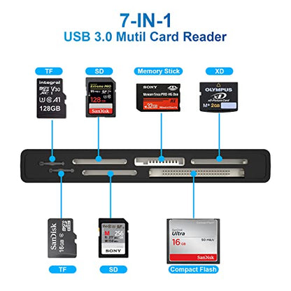 USB3.0 Multi SD Card Reader, SD/TF/Micro SD/CF/MS/XD 7-in-1 5Gbps High Speed Memory Card Reader for SDXC SDHC TF Micro SD CF MS MMC Card, Sony Memory Stick Pro Duo Adapter Read 5 Cards Simultaneously - color: USB3.0 Multi Card Reader