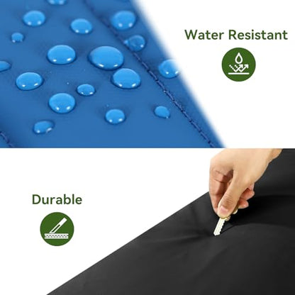 Vomgomfom 86L Collapsible Wheeled Duffle Bag Waterproof, Blue | Detachable Backpack Straps, Padded Laptop Sleeve, Quilted Reinforced Base, U-Shape Mesh Pocket, Shoe Compartment - color: Blue