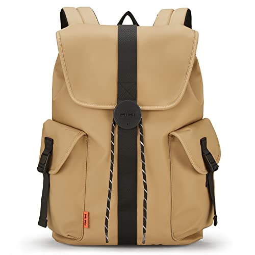 mixi Travel Laptop Backpack for Women & Men, Carry On Backpack fits 16'' Laptop Waterproof Rucksack,17 Inch, Mocha Brown - color: Mocha Brown