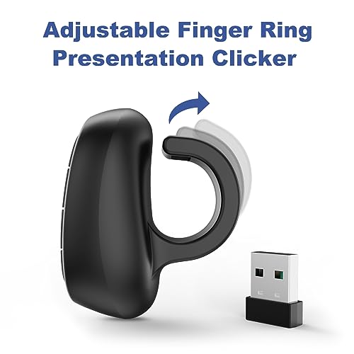 Presentation Clicker PowerPoint Wireless Presenter Remote: Laser Pointer Computer Clickers, Hyperlink Finger Ring Project Power Point PPT Clicker for Mac Laptop Office, Slideshow Google Slide Advancer - style: Finger Ring