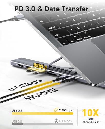 USB C Docking Station Dual Monitor, 9 in 1 Laptop Stand with 2 HDMI | Laptop Dock Stand with 4K@60Hz HDMI, 2*USB 3.0, 100W PD, USB-C 3.0, SD&TF Universal Dock Station for Acer/Dell XPS/HP/Mac - style: 9 in 1(2 HDMI)