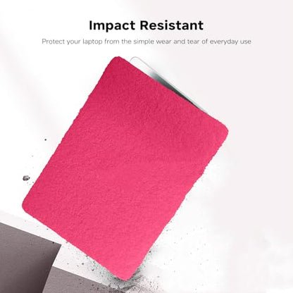 Logo Cutout for MacBook Pro 13 inch Case M2 2026-2016 A2338 M1 A2251 A2289 A2159 A1989 A1708 A1706 Touch Bar, Soft Fluffy Fuzzy Plush Faux Fur Hard Shell Case & Keyboard Cover, Hot Pink - color: Plush Hot Pink, size: 2016-2026 Macbook Pro 13 inch M1 M2