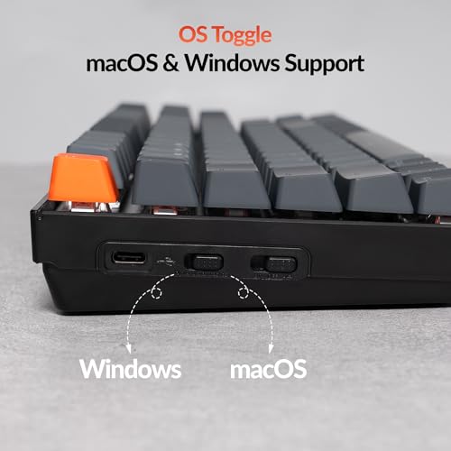 Keychron K8 Wireless Mechanical Keyboard – Silent Red Switch for Quiet Office and Gaming, TKL 87 Keys, Soft White LED Backlight, Bluetooth & USB-C Wired Connectivity, Compatible with Mac and Windows - color: Silent Red Switch, size: White Backlight