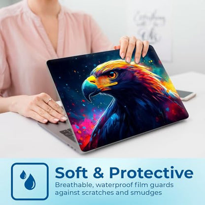 Reusable Universal Laptop Skin Sticker, Cut to Fit for 11.6–15.6 Inch Laptops, Waterproof Protective Film, No-Residue - Fiery Eagle - color: Fiery Eagle