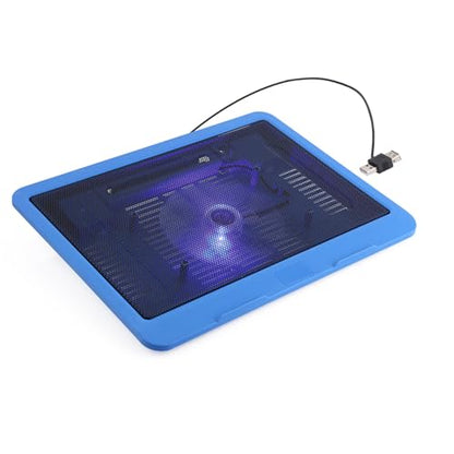 Yosoo Health Gear Laptop Cooling Pad with Big Fan, USB Powered Stand for 14" or Smaller Notebooks, Quiet Laptop Cooler Base (Blue) - color: Blue