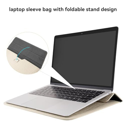 MOSISO Laptop Case 13 inch, 13 inch Laptop Sleeve Compatible with MacBook Neo 13 A18 Pro A3404 Air M4 M3 M2 M1 2026-2018 / Pro M2 M1 2026-2016, Crocodile Grain PU Leather Flap Case Bag, Beige - color: Beige, size: 13 inch