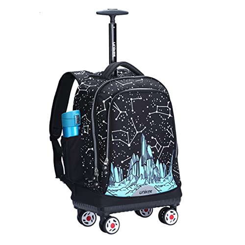 Rolling Backpack with Wheels for Travel, Roller Backpack for Women, Wheeled Laptop Bag Fits 15.6 Inch Notebook - color: Constellation