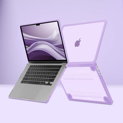 MOSISO Compatible with MacBook Air 15 inch Case M5 2026 M4 M3 M2 2025-2023 | A3448 A3241 A3114 A2941,Anti-Cracking,Heavy Duty Shock-Absorbing Hard Shell Case with TPU Bumper&Keyboard Cover, Purple - color: Purple