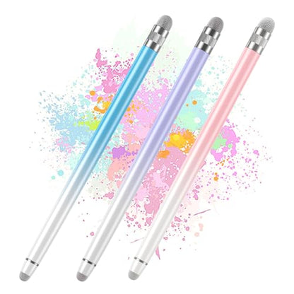 Bopomofo 3PCS Stylus Pen for Touchscreen,High Sensitivity & Precision | Metal Barrel,Fiber Tip,No Charging,Compatible with iPhone iPad Android Microsoft Surface Nintendo Switch Touch Screen - color: C-Purple/Pink/Blue