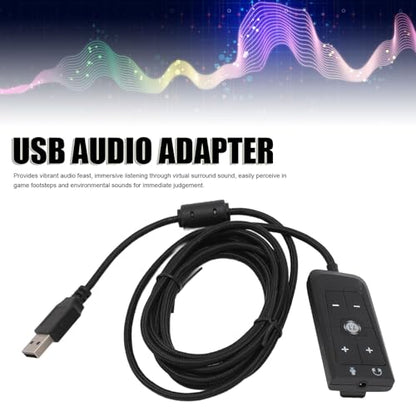 USB to 3.5mm Jack Audio Sound Card Adapter with Headphone and Microphone Jack for Cloud II PC,Laptop,Linux,Desktops, and More Device