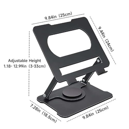 Ofive 360 Rotatable Tablet/Laptop Stand for Desk, Ergonomic Adjustable Height Laptop Riser, Heavy Duty Steel Tablet Stand Holder