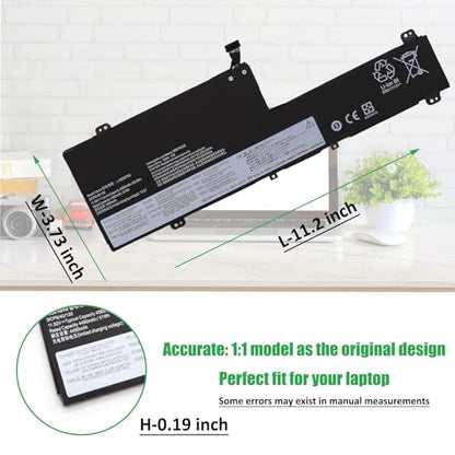 L19M3PD6 L19L3PD6 Laptop Battery Replacement for Lenovo Flex 5-15IIL05 5-14IIL05 5-14ARE05 5-14ALC05 5-15ALC05 5-15ITL05 Series Notebook L19C3PD6 L19D3PD6 SB10X49074 SB10X49076 11.52V 52.5Wh - size: 11.2*3.73*0.19inch L19M3PD6