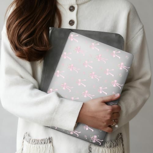for MacBook Air 13.6 Inch Case M5/M4/M3/M2 2026-2022 Release A3449 A3240 A3113 A2681 Cute Flower Bow Aesthetic Design Crystal Clear Girly Case Laptop Protective Hard Shell Cover - color: Flower Bow
