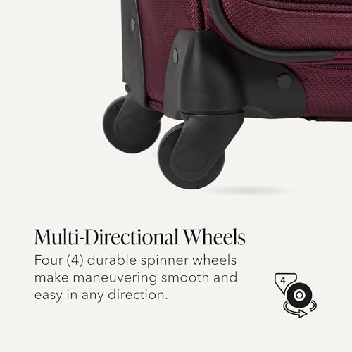 SWISSGEAR Sion Softside Expandable Spinner Luggage Durable Lightweight Travel Suitcase, Merlot, 3-Piece Set (Carry-On/Medium/Large) - color: Merlot, size: 3-Piece Set (Carry-On/Medium/Large)