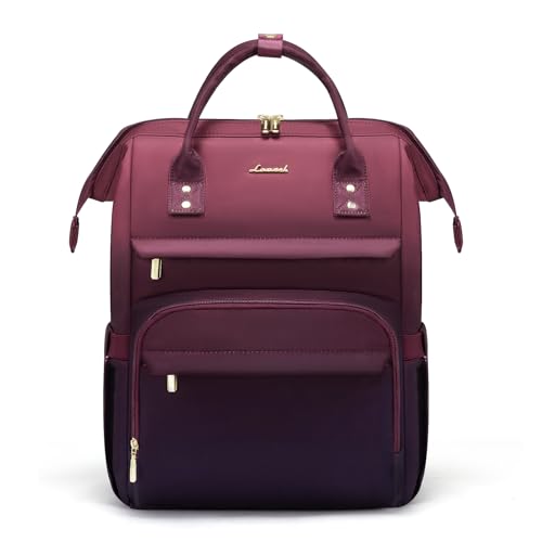 LOVEVOOK Gradient Laptop Backpack for Women,Work Computer College Bag | 17.3 Inch Teacher Backpack Purse with Anti-Theft Pocket,Carry on Waterproof Backpack Laptop Bag for Travel,Business - color: Purple&red Gradient, size: 17.3 Inch