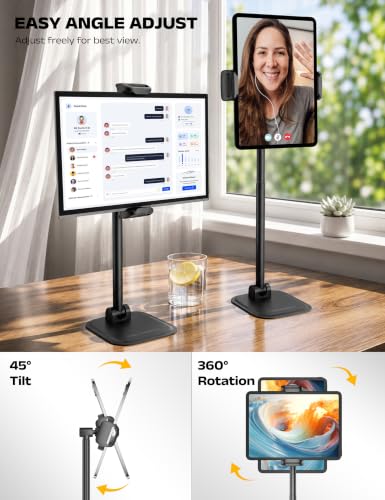 Foldable Portable Monitor Stand,iPad Stand for Desk Holds 4.4LB | Monitor Holder, Adjustable Height & Angle Tablet Holder Stand, iPad Holder Stand Fits 4.7-17" Portable Monitor/Tablet/Phone