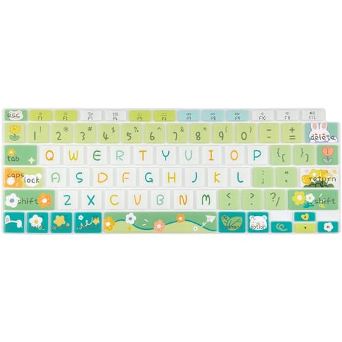 Cute Keyboard Cover for 2021 2020 MacBook Air 13 inch (Model: A2179 A2337) M1 Chip, Silicone Protective Skin, Cute Flowers - color: Cute Flowers