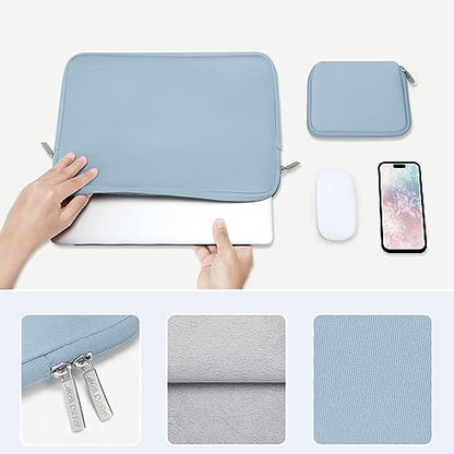MOSISO Laptop Case 13.3 inch, 13-13.3 inch Laptop Sleeve with Small Case | Compatible with MacBook Air/Pro 13/Pro 14 M5 M4 M3 M2 M1, HP Dell ASUS Lenovo, Neoprene Computer Sleeve Bag, Airy Blue - color: Airy Blue, size: 13.3 inch