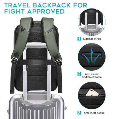 UTURE AESTHEICS Business Laptop Smart backpack Can Hold 15.6 Inch Laptop Commute Backpack Carry on bag for men and women - color: Green