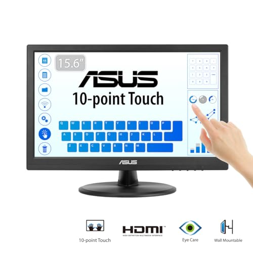 ASUS VT168HR 15.6" Full HD 1366X768 HDMI Back-lit LED Monitor, Black - style: 16" TN Touch