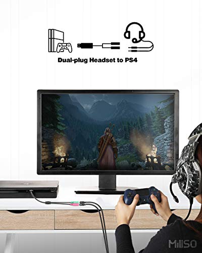 USB Audio Adapter Stereo External Sound Card, USB to 3.5mm TRS Headphone + Microphone Audio Jack Splitter for Dual-Plug Gaming Headset to Laptop, Desktop, PC, PS4, PS5 [Built_in Chip - 1 FT] - color: USB to 2 x 3.5mm TRS Headset Splitter
