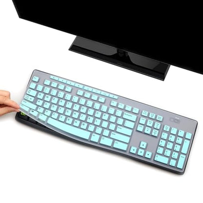 Keyboard Cover Skin Protector Fit Logitech MK275 MK270 Keyboard, Logitech K200 K260 K270 MK200 MK260 Ultra Thin Desktop PC Silicone Keyboard Cover-HotBlue - color: HotBlue