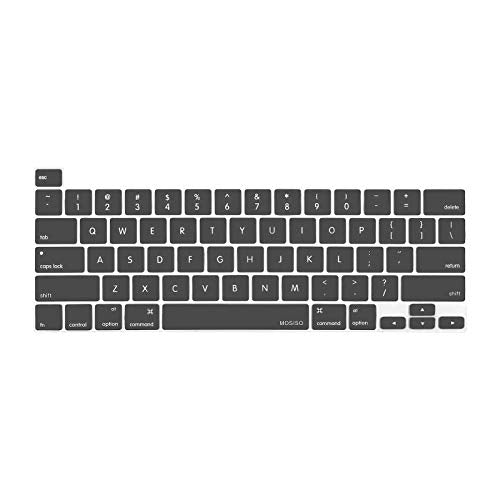 MOSISO Keyboard Cover Compatible with MacBook Pro 13 inch M2 M1 | 2023-2020 A2338 A2289 A2251&Compatible with MacBook Pro 16 2020 2019 A2141 Touch ID, Protective Silicone Skin, Space Gray - color: Space Gray