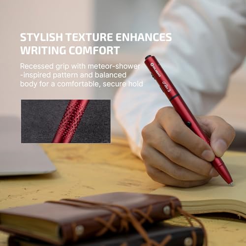 OLIGHT O'Pen 3 EDC Pen Light, 120 Lumens LED Flashlight with Green Beam, 4-in-1 Bolt Action Pen with Nib & Clip Light, USB-C Rechargeable for Writing, Presentation, Inspection and Outdoor (Wine Red) - color: Wine Red