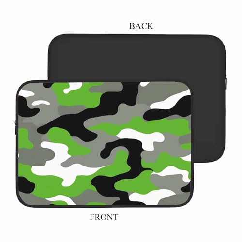 Laptop Sleeve Bag 15.4 15.6 Inch,Camouflage Skin Camo Green White Black Protective Polyester Computer Cases Laptop Cover Briefcase Bag Tablet Travel Cover - color: LPS-030