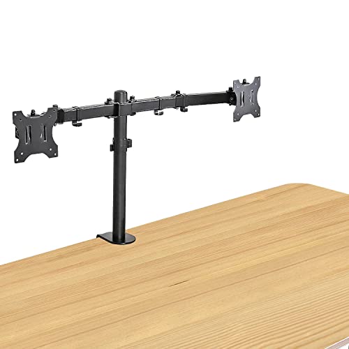 AEONS Dual Monitor Desk Mount Stand, Adjustable Dual Arm Mount fits up to 32 inch LCD Screen with VESA, Clamp and Cable Management, Black - style: Dual Arm, Black