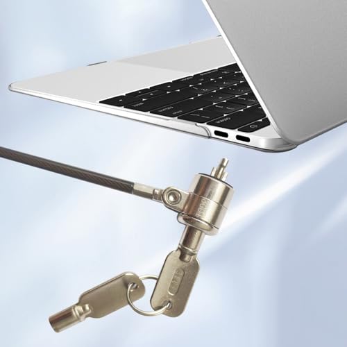 2 Pack Laptop Cable Lock, 6.6 Feet Anti-Theft Security Steel Lock with Keys, Heavy Duty 3x7mm Standard T-Slot Compatible with Lenovo, Asus, Acer Laptops & Tablets, Silver - color: silver-key-2pack