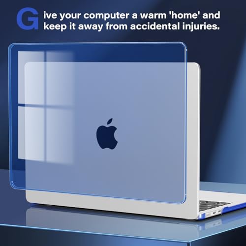 CISSOOK Compatible with MacBook Air 13 inch Case M2 M3 M4 M5 | A3449 A3240 A3113 A2681, 5in1 Set Hard Shell Case Keyboard Cover for MacBook Air 13.6 inch 2022 - 2026, Crystal Blue - color: Air13.6inch-Crystal Blue