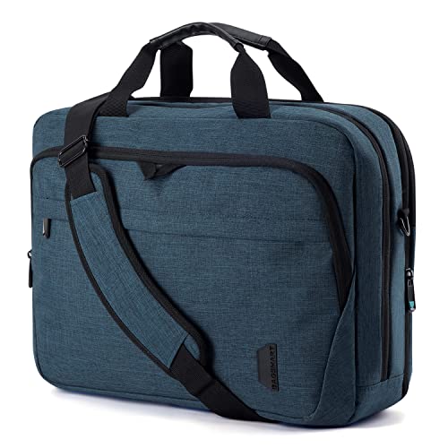 BAGSMART 17.3 Inch Laptop Bag Expandable Computer Briefcase, Dark Blue | Men Women Laptop Shoulder Bag,Work Bag Business Travel Office - color: Dark Blue-17.3 Inch