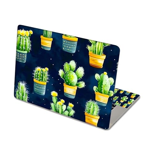 Aesthetic Laptop Skin Sticker, Potted Cacti Pattern Waterproof Vinyl Laptop Decal, Removable Bubble Free, Reusable Protective Cover for 13 14 15 15.6 Inch - color: Potted Cacti Pattern
