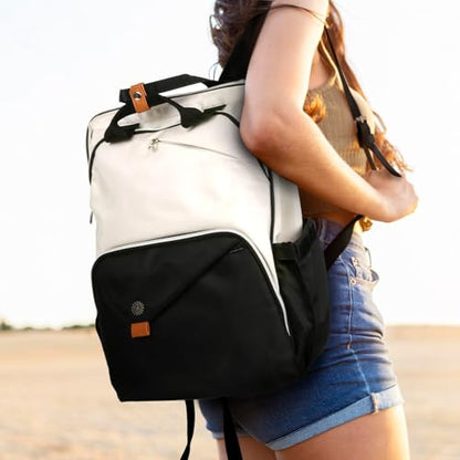 Hap Tim Laptop Backpack for Men, Women, Travel, Work, Nurse, Teacher, Khaki Black (7651-BH) - color: Khaki Black