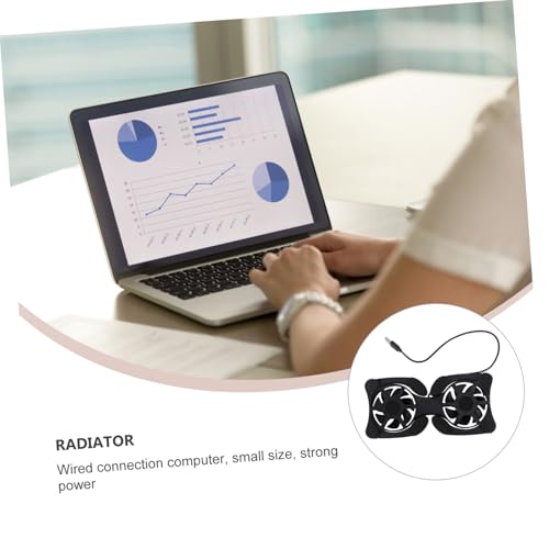 BESPORTBLE Portable Laptop Cooling Pad with Dual USB Fans Foldable Lightweight Notebook Cooler Stand for Efficient Heat Dissipation and Enhanced Computer Performance Material No External