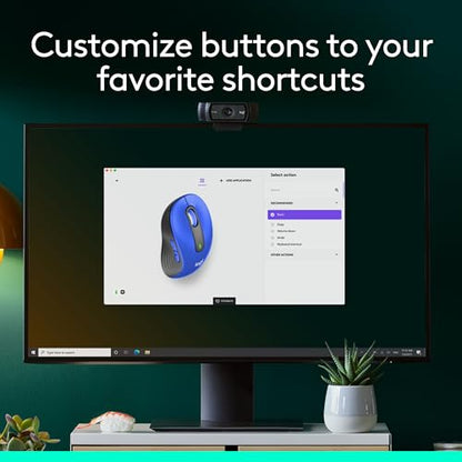 Logitech Signature M650 L Full Size Wireless Mouse - Classic Blue | Large Sized, 2-Year Battery, Customizable Side Buttons, Bluetooth, Compatible with PC, Mac, Multi-Device, Chromebook - color: Classic Blue