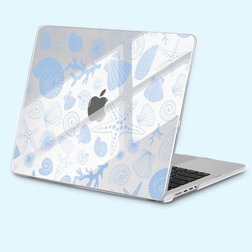 for New MacBook Pro 14 inch Case 2026 2025 M5 2024 M4 2023 Release– Aesthetic Cute Design Ultra Thin Clear Laptop Shell 6-in-1 Bundle with TPU Keyboard Cover & OTG Adapters, Shell - color: Shells and Conches